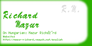richard mazur business card
